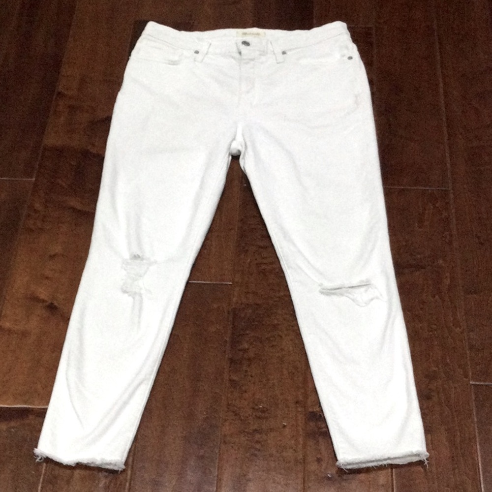 Madewell White 9” High Rise Skinny Crop Jeans size 31